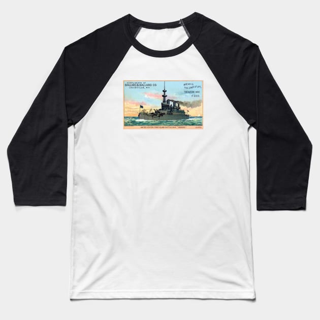 1890 Battleship Oregon Baseball T-Shirt by historicimage